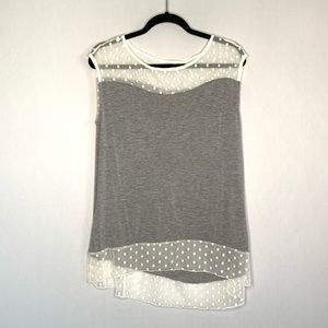 Marseille Sleeveless Knit & Lace Top - Small
